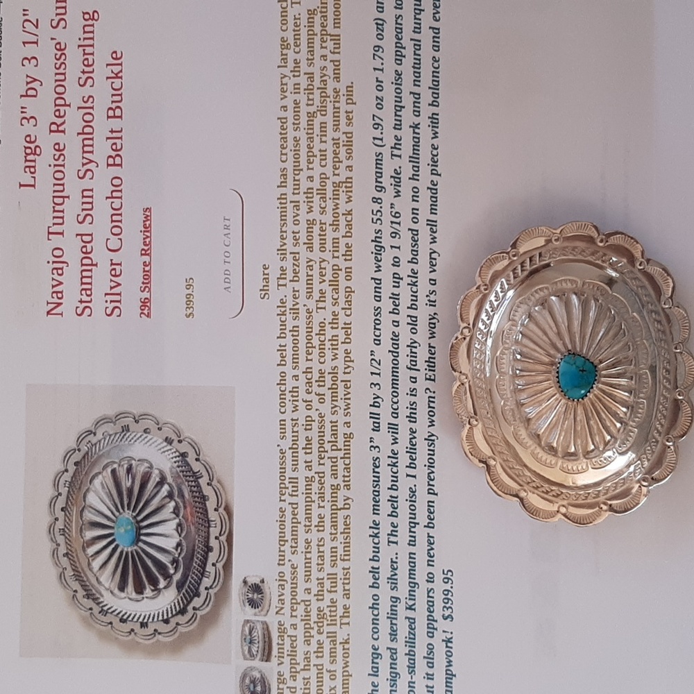 Sterling Silver Repoussé Navajo Belt Buckle